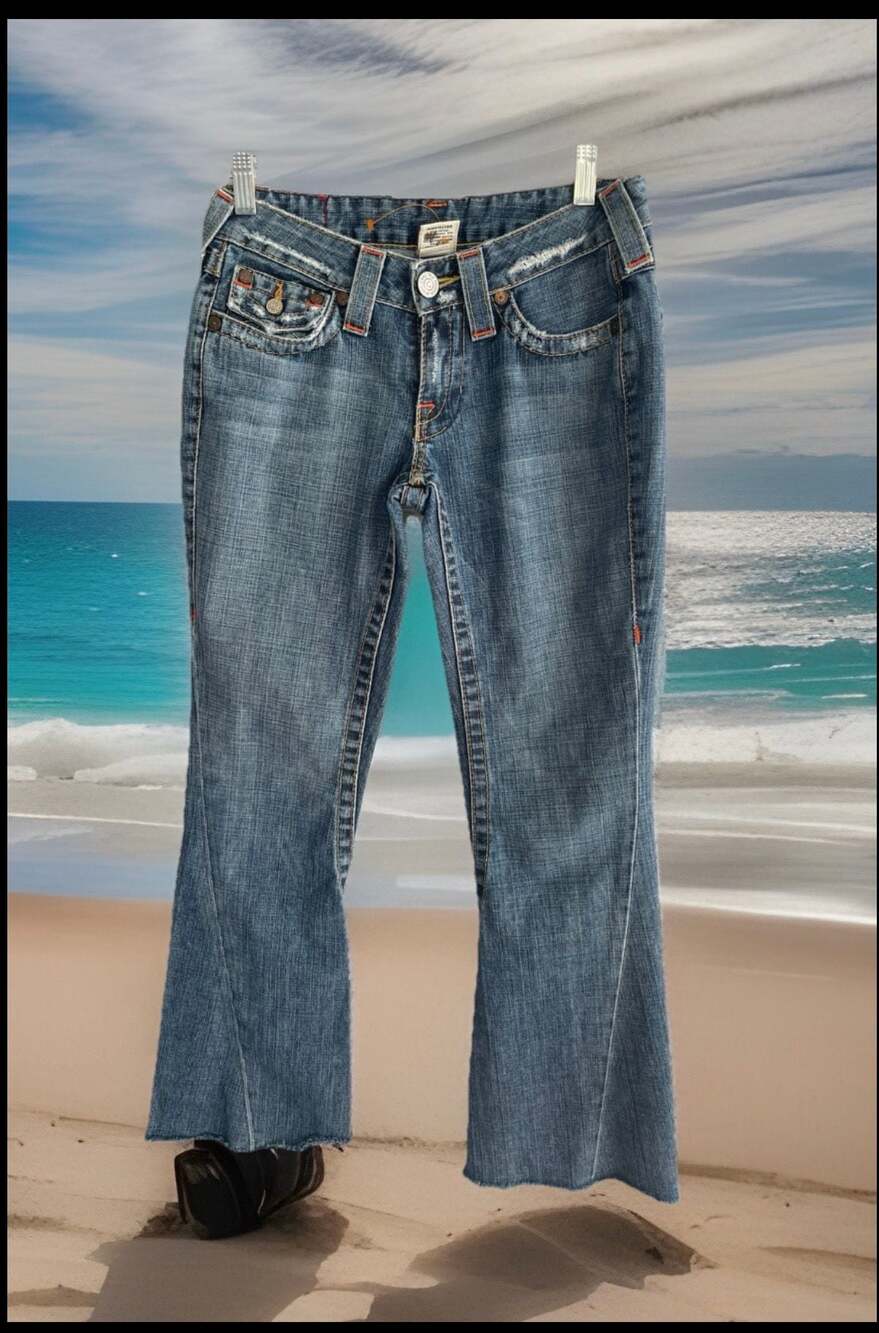 True Religion Joey Twisted Seam Flare Jeans Size 27